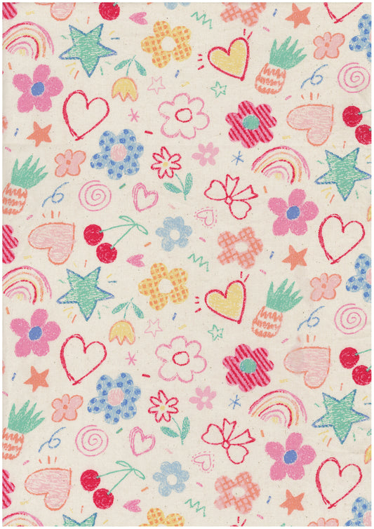 Pastel Motifs Cotton Oxford YPA-79000-1