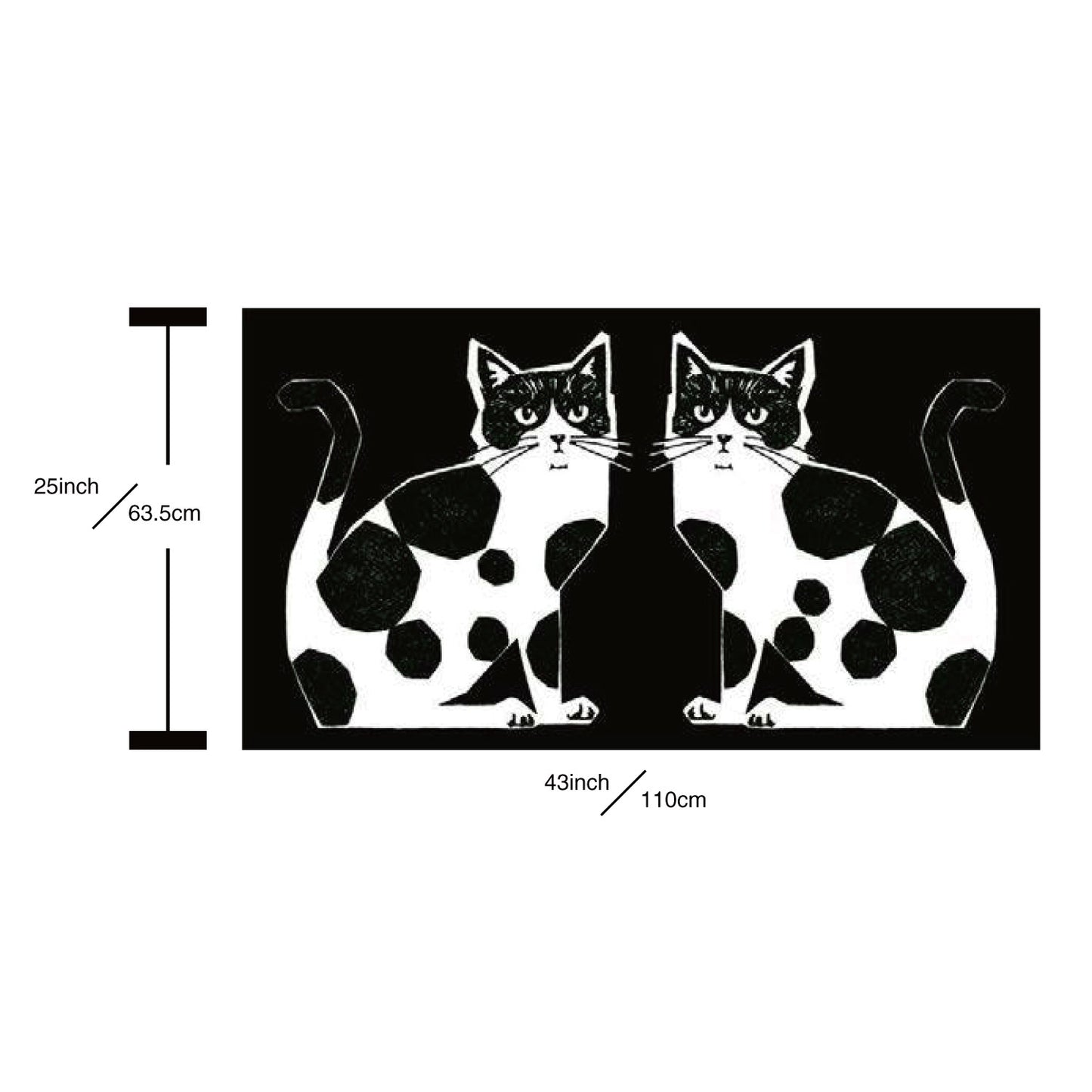 [Preorder Period: 28th Feb 2026] Echino Nekonoe Two Cats Cotton Linen Canvas EYX-91100-100