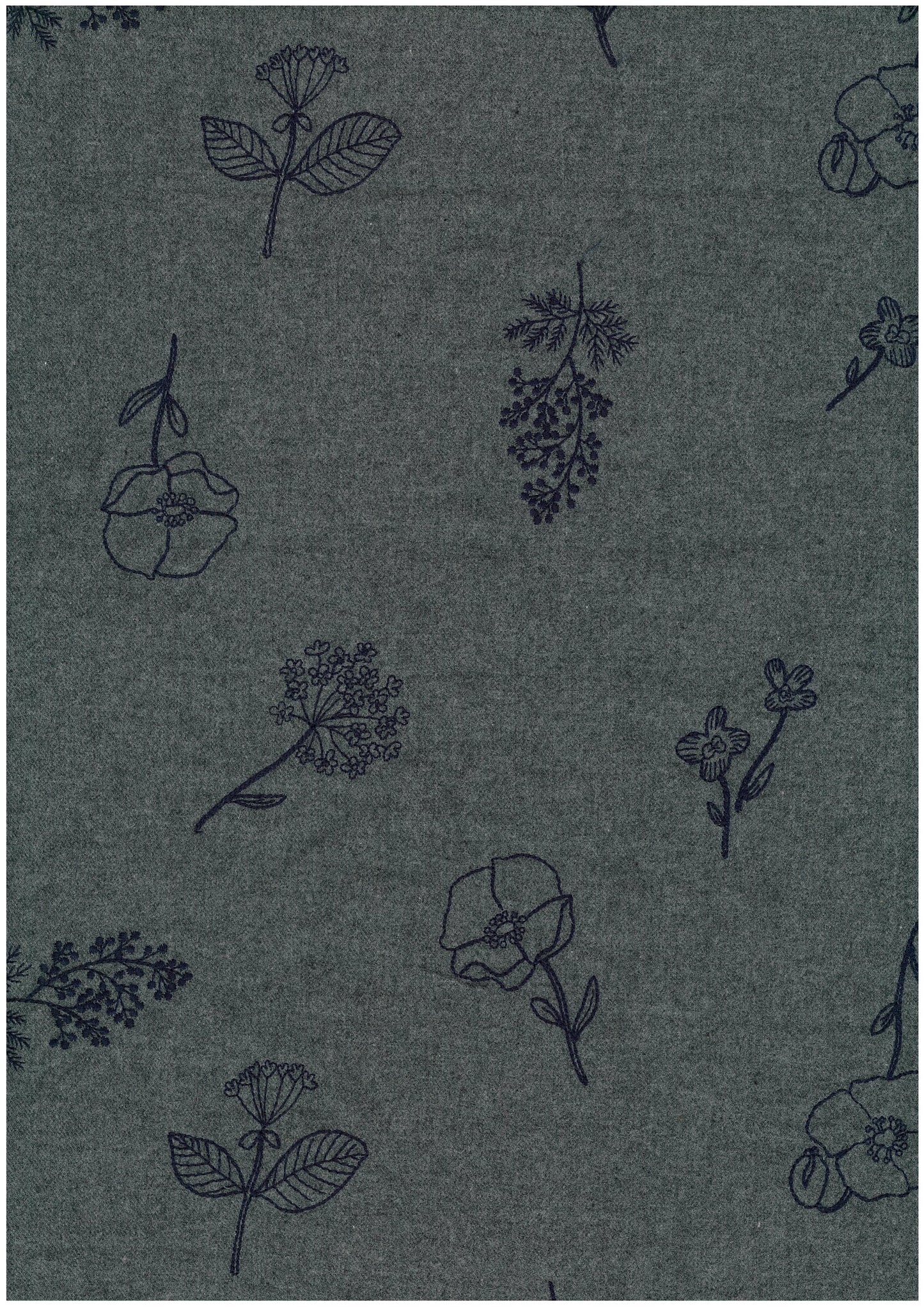 Embroidery Botanical Poppy Sheeting YK-26060-2