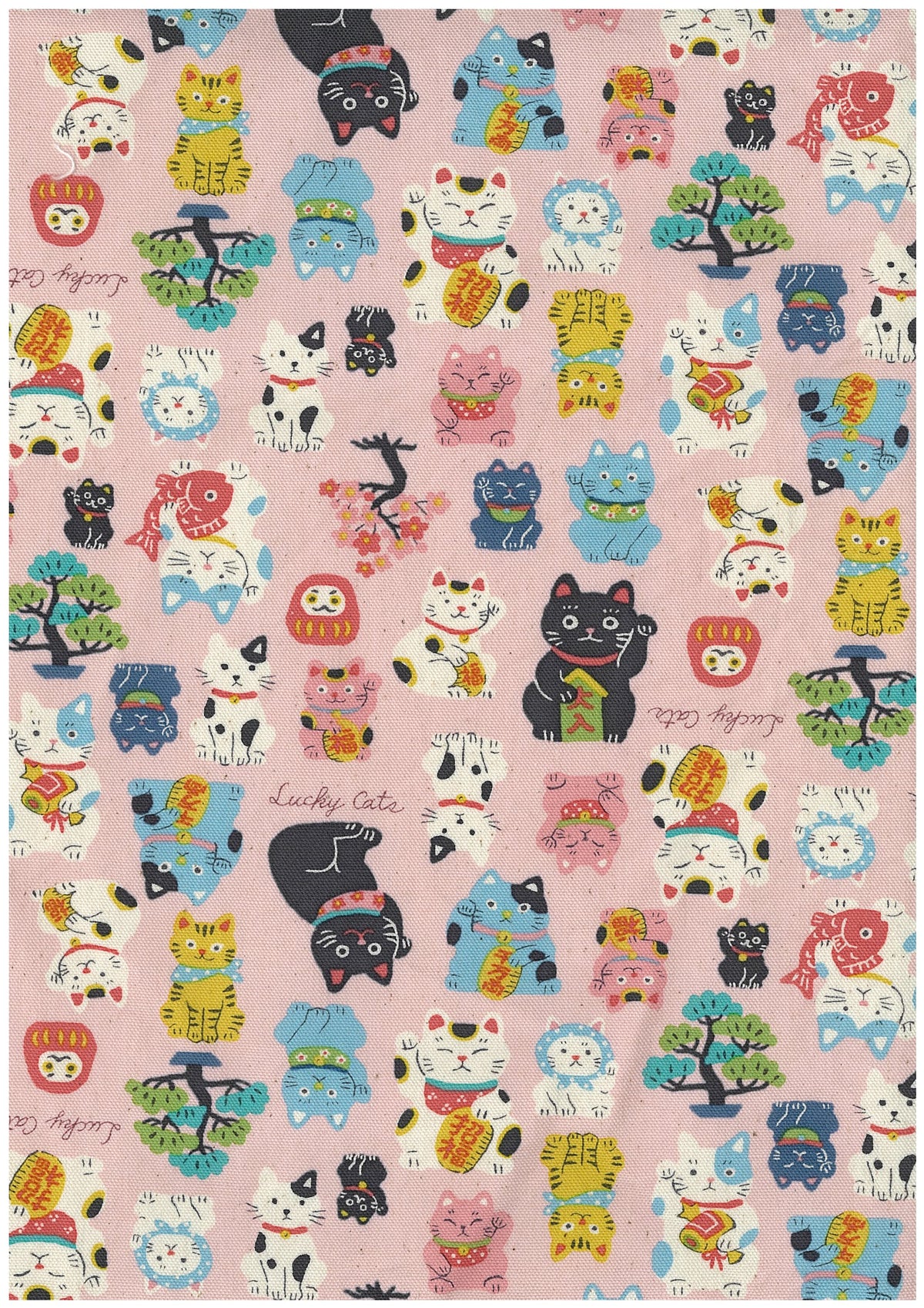 Funny Japan Lucky Cat Cotton Oxford YKA-49040-1