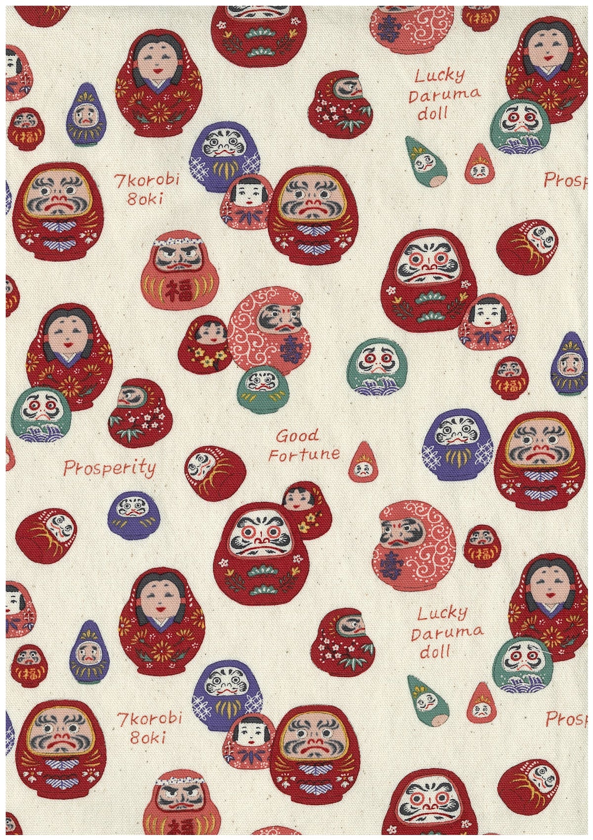 Funny Japan Daruma Cotton Oxford YKA-49040-2
