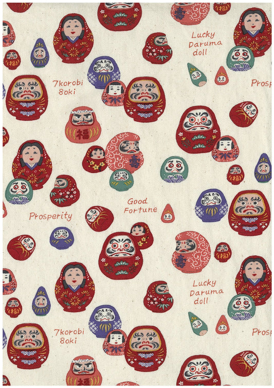 Funny Japan Daruma Cotton Oxford YKA-49040-2
