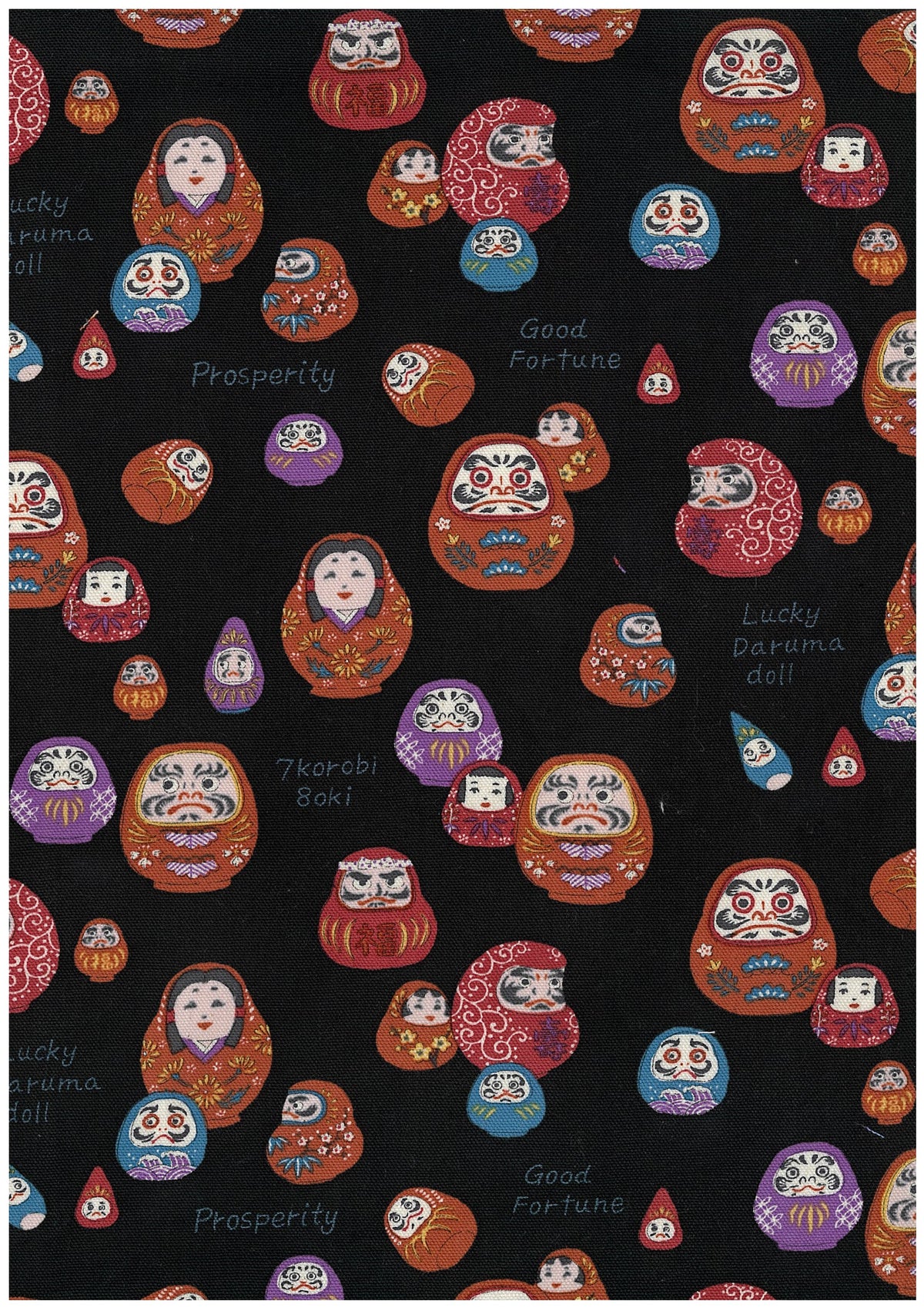 Funny Japan Daruma Cotton Oxford YKA-49040-2