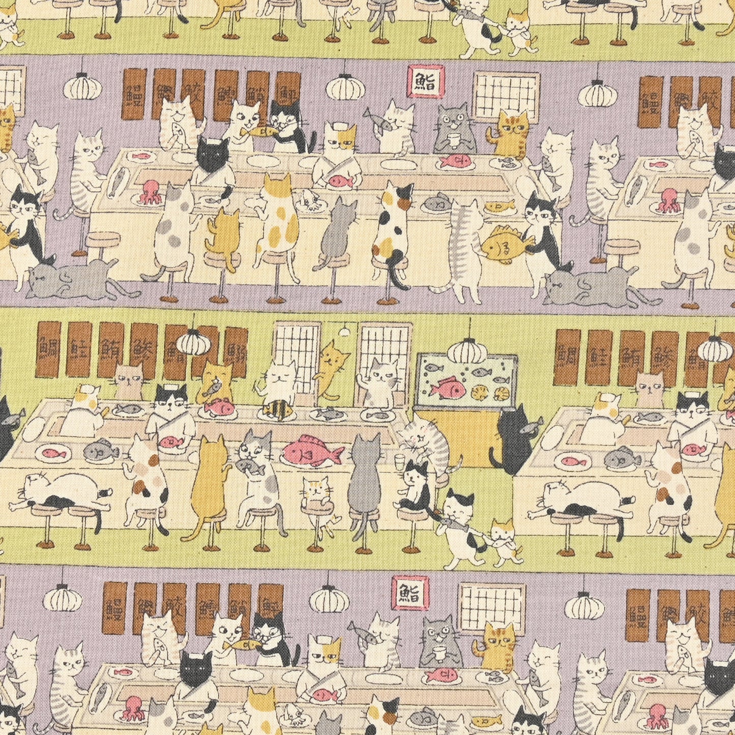 Funny Cats Sushi Sheeting YKA-99000-1